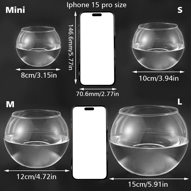 8/10/12/15cm Round Ball Vase Micro Landscape Moss Ecological Bottle Transparent Hydroponic Vase Simple