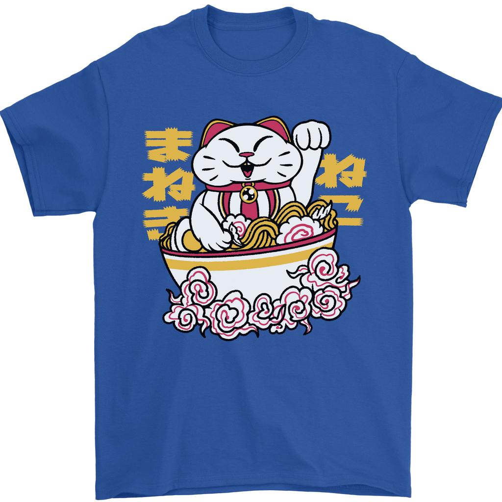 Ramen Lucky Cat Mens T-Shirt 100% Cotton