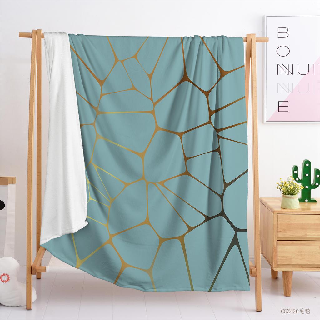 Böhmische Digital bedruckte Flanell Multilaterale Karodecke Decke Farbe Klecks