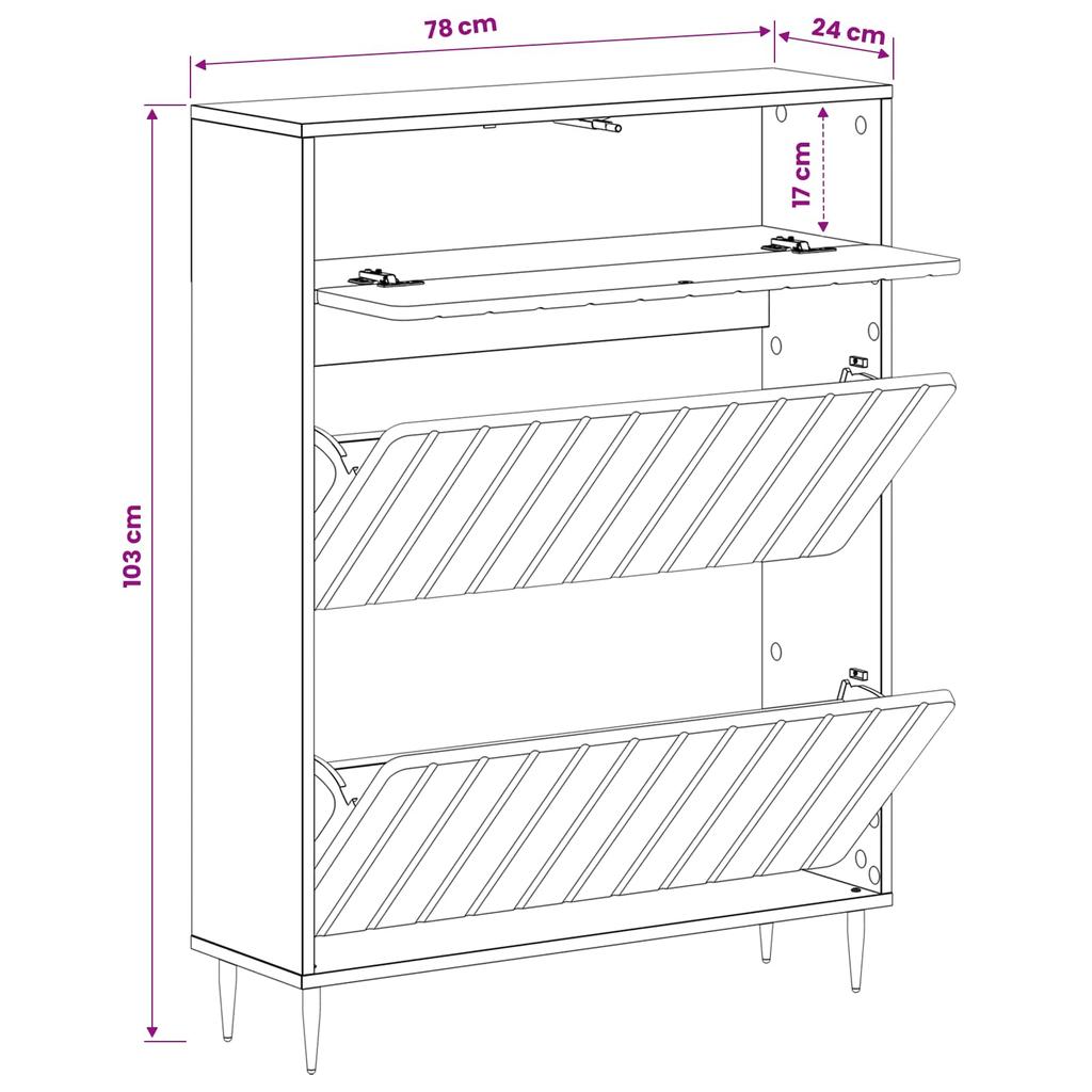 Shoe Cabinet ZWOLLE 78 X 24 X 103 Cm Engineered Wood Sonoma Oak