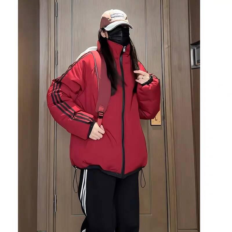 Unisex Double-Sided Cotton Jacket, 2025 Winter Color Block, Casual Trendy Coat L