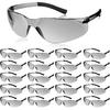 Queekay 20 Pcs Safety Glasses UV Scratch Resistant Eyewear Polycarbonate Goggles Clear Protective Eyewear for Lab Science (Gray)
