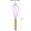 Barevná silikonová metla na vejce s dřevěnou rukojetí - Ruční kuchyňská metla pro míchání a mixování