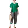 Sets Women Casual T Shirt Ankle Length Pants Summer Vintage Style Loose Pant Suits