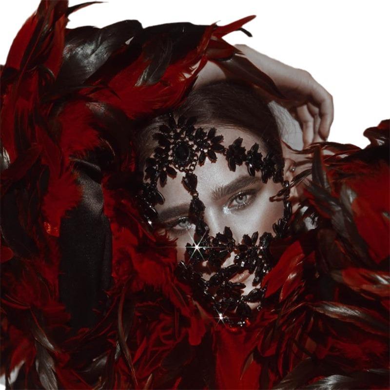 New Accessories Exaggerated Mask Halloween Costume Party Rhinestone Mask Accessory Mask