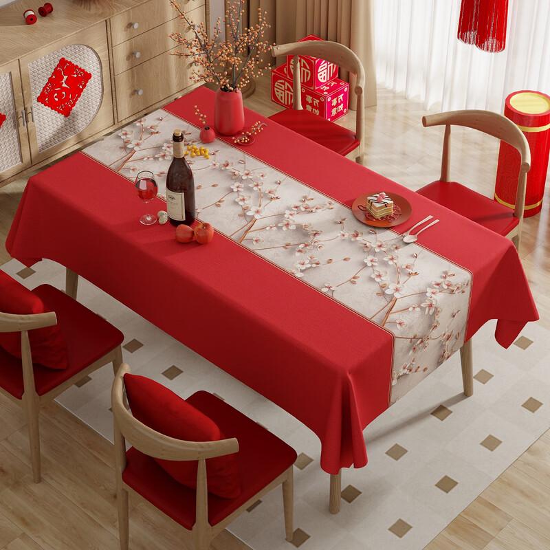 Changbaosen Festive Red Waterproof Tablecloth