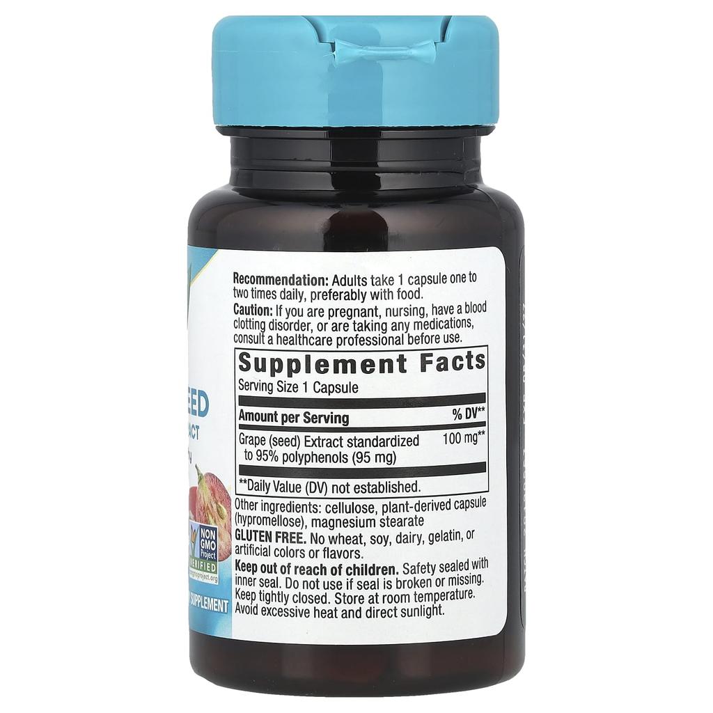 Nature'S Way, Premium Grape Seed Extract, 100Mg, 30 Vegan Capsules