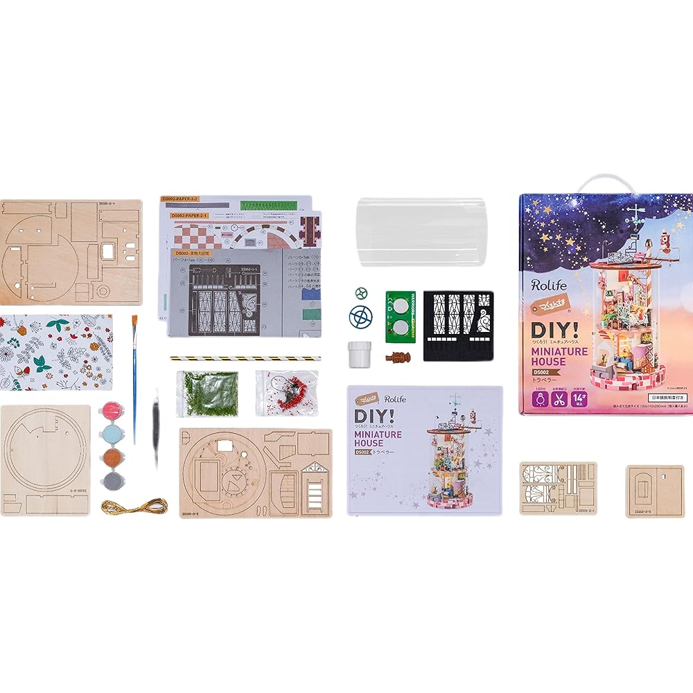 Tsukurundesu DIY Miniature House Traveler Series with Japanese Instructions, Dollhouse, Craft Kit