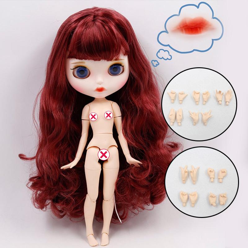 Muñeca ICY DBS Blyth N.º. 4 labios curvados Cara mate personalizada con ceja Cuerpo articulado 1/6 bjd anime