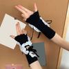 Lolitas Crinkled Hollow Out Gloves Satins Lace Ribbon Adjustable Wrist Sleeves For Women Party Fashion Accessories