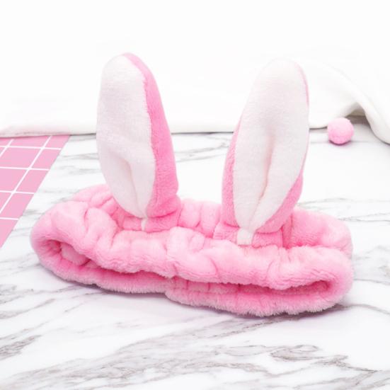 Lovely Women Girls Rabbit Ears Hair Band Shower Facial Cleaning Makeup Headband