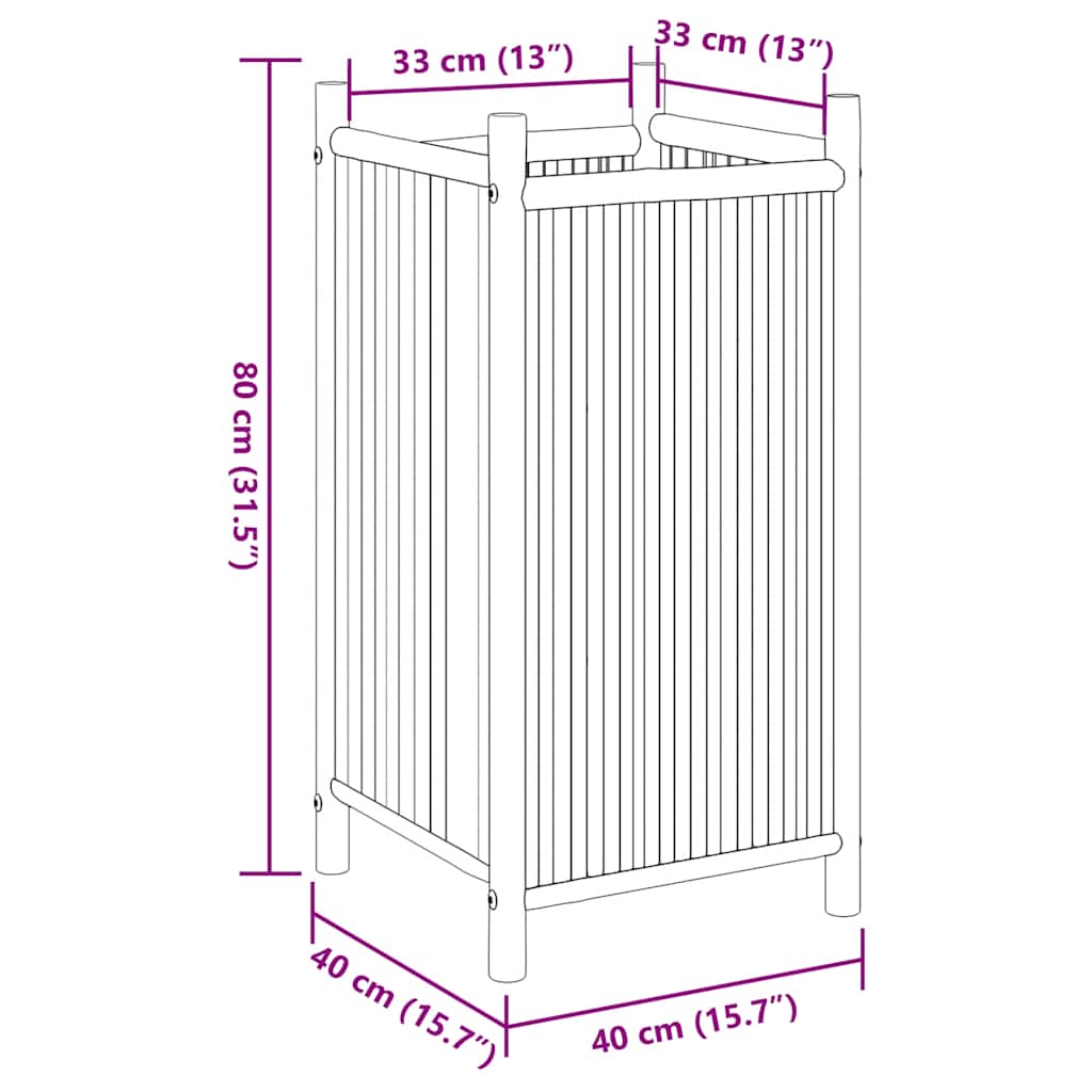 Plant Pot 40x40x80 cm Bamboo