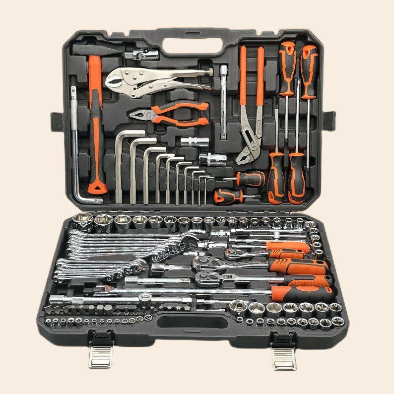 Multifunctional Auto & Motorcycle Repair Tool Set with Ratchet Socket Wrench
