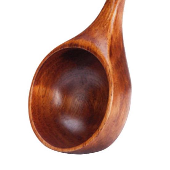 Träslev i japansk stil med långt handtag Trä Slät textur Skopa Slev för hotell