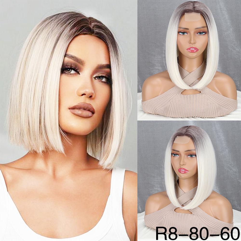 

Мисс парик Короткие прямые парики на шнуровке для женщин Черный Золотой Оранжевый Косплей Синтетические высокотемпературные парики 30cm