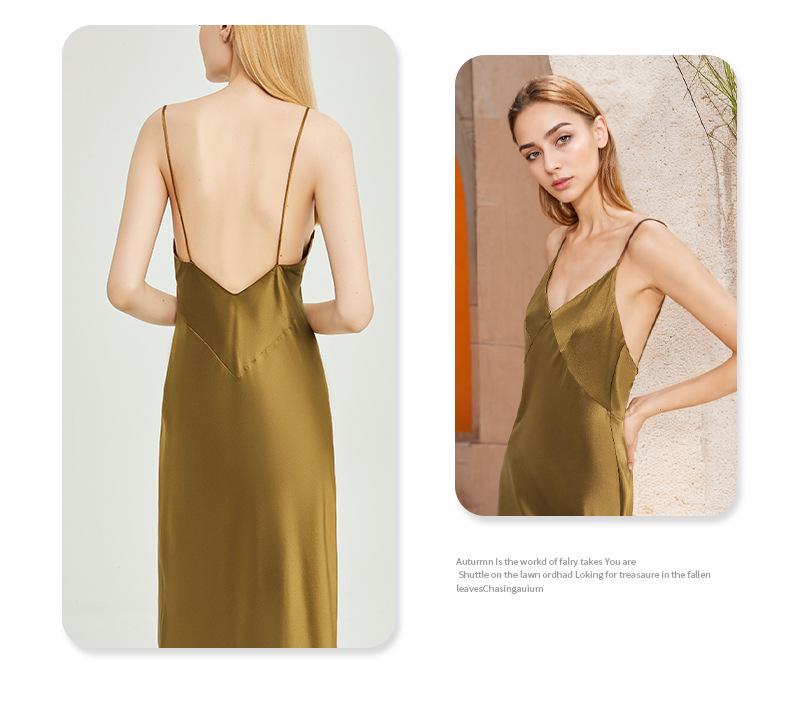 Luxurious 19 Momme Mulberry Silk Slim-Fit Nightgown - Sexy Mid-Length Summer Design for Women