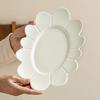 Minimalist Style Flower Ceramic Plate Fish Plate Creative Western Food Plate Fruit Salad Plate Vegetable Plate Tableware Plate