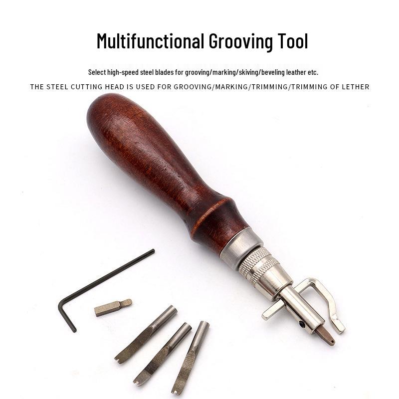 7-in-1 Leather Crafting Tool: Groover, Skiver, Creaser, Edge Liner, and More