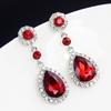 Crystal Long Hanging Earrings for Women Water Drop Full Rhinestone Dangle Earrings Boucle Oreille Femme Fashion Ear Jewelry