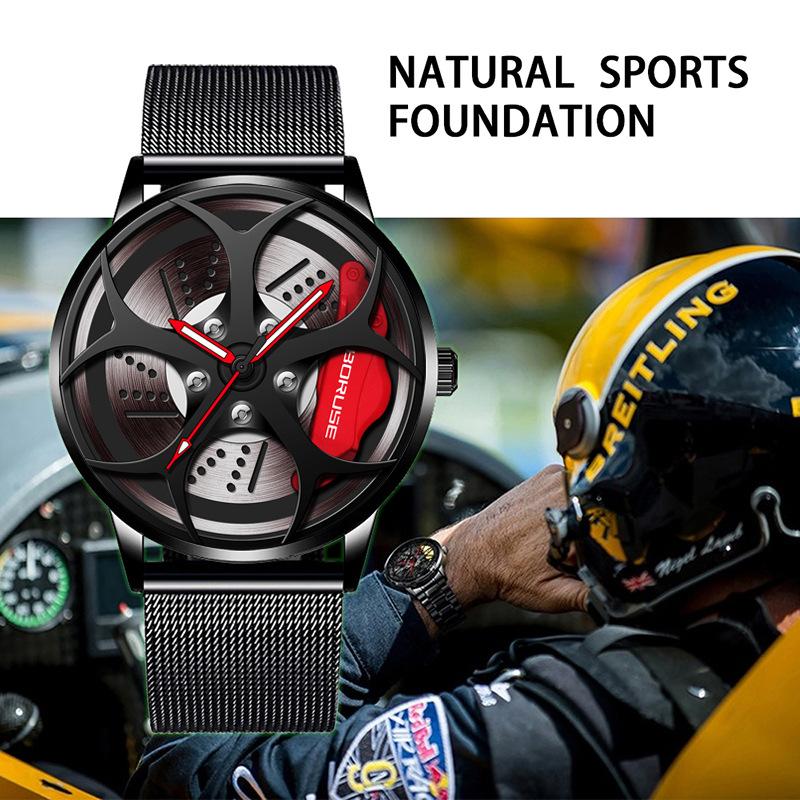 Fashion Business Ceas Bărbați Ceas Contour Ceas Bărbătesc cu curea din plasă din oțel inoxidabil Ceas cu quartz Ceas sport