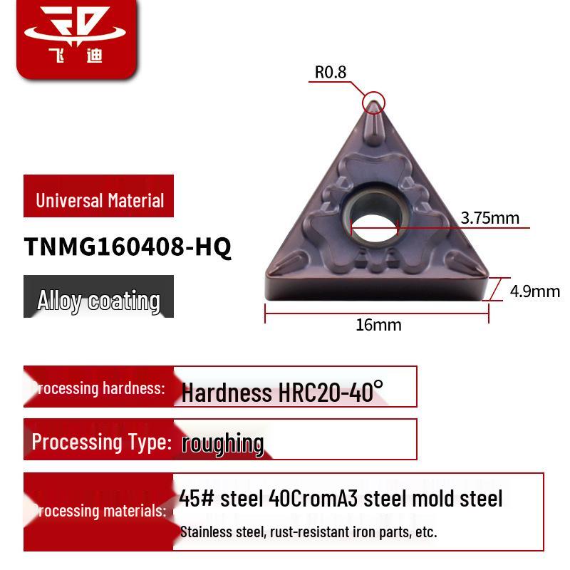 Dreieckiger Hartmetall-CNC-Drehmeißel für Edelstahl - TNMG1604/08/12