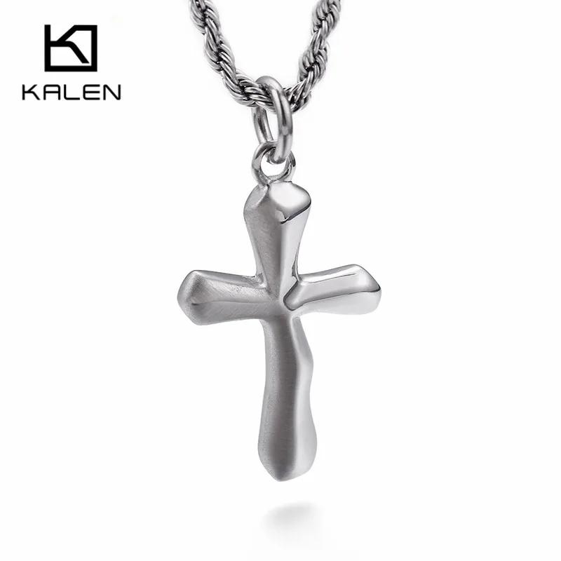 Fashion Gold Color Cross Pendant For Men High Polished Stainless Steel Cross Jewelry Necklace Male Cheap Jewelry