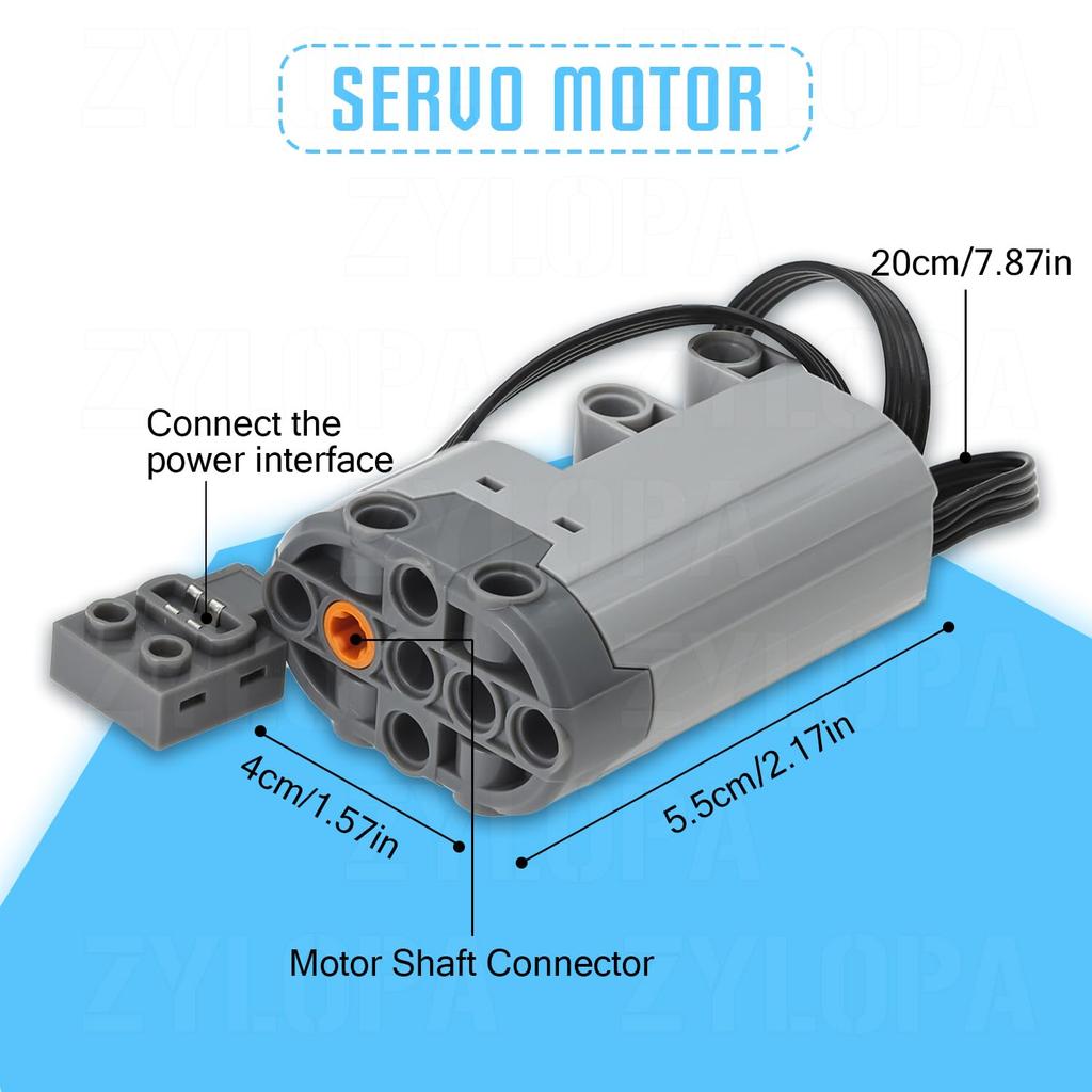 Zylopa 48-piece Technic-Motors power supply function set is compatible with major brands of Technic-Parts-Pieces servo motor cases