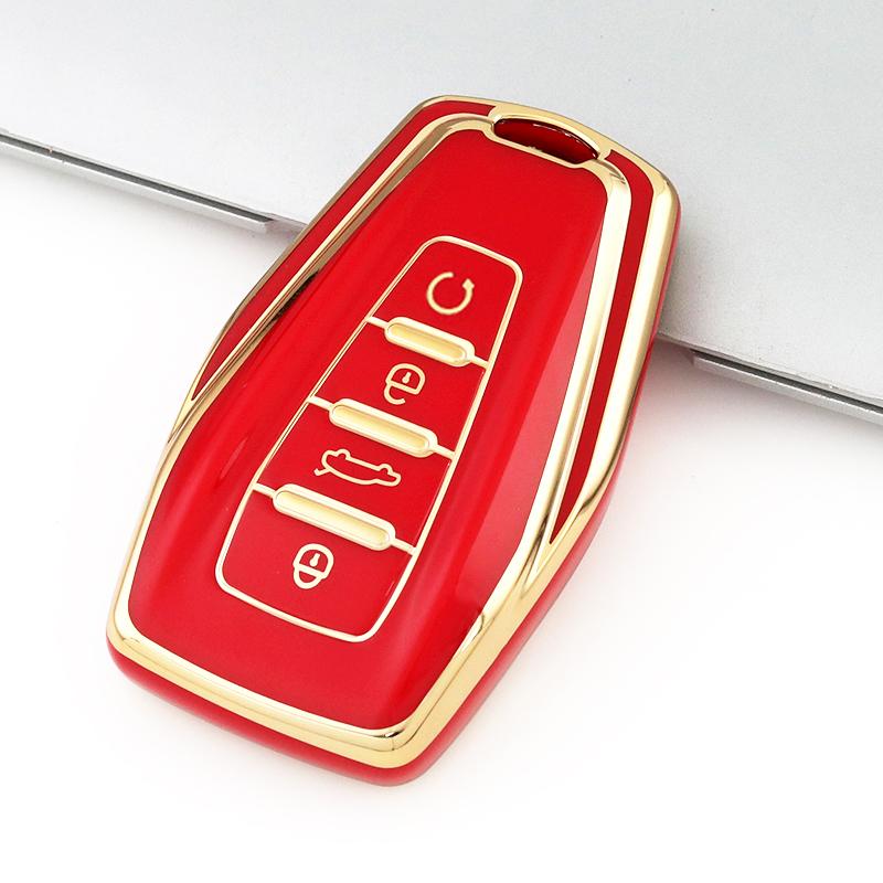 Gold Edge Fashion TPU Auto Shell Holder Bag For Geely Coolray Atlas Boyue NL3 Emgrand X7 EX7 SUV GT GC9 Borui Car Key Cover Case