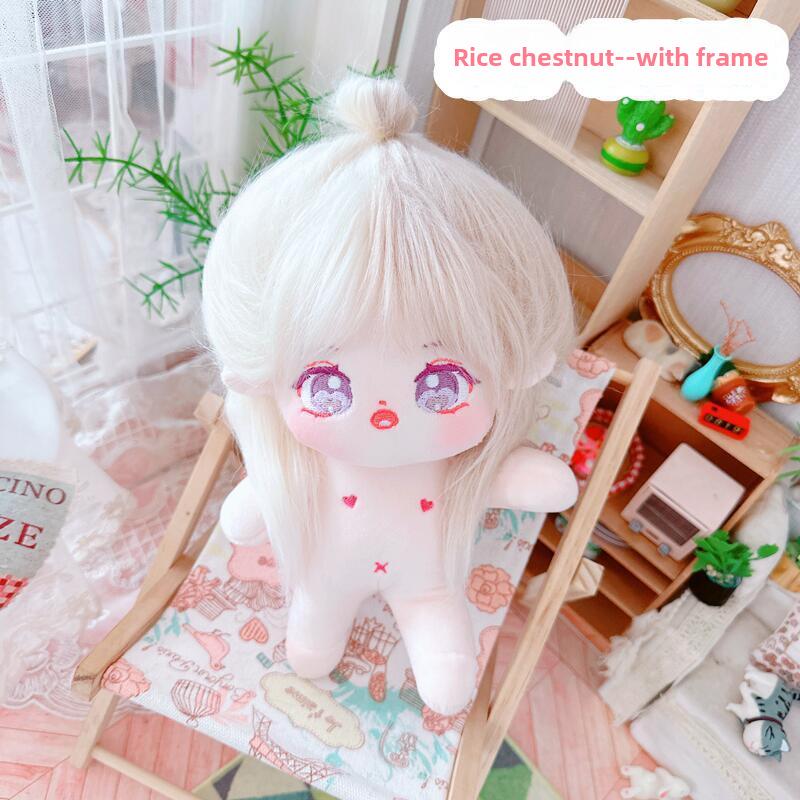 Cotton 20cm Doll with Clothes - Celebrity Style, Normal or Fat Body, Triangle Eyes, Cat Jumpsuit