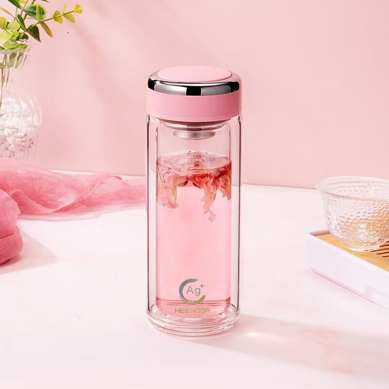 Heenoor Anti-Bacterial Double-Layer Glass Infuser Tea Cup