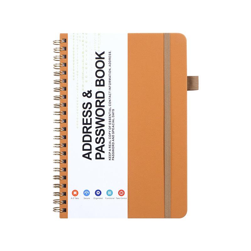 Password & Address Coil Notebook for Computer and Website Logins with Label Index
