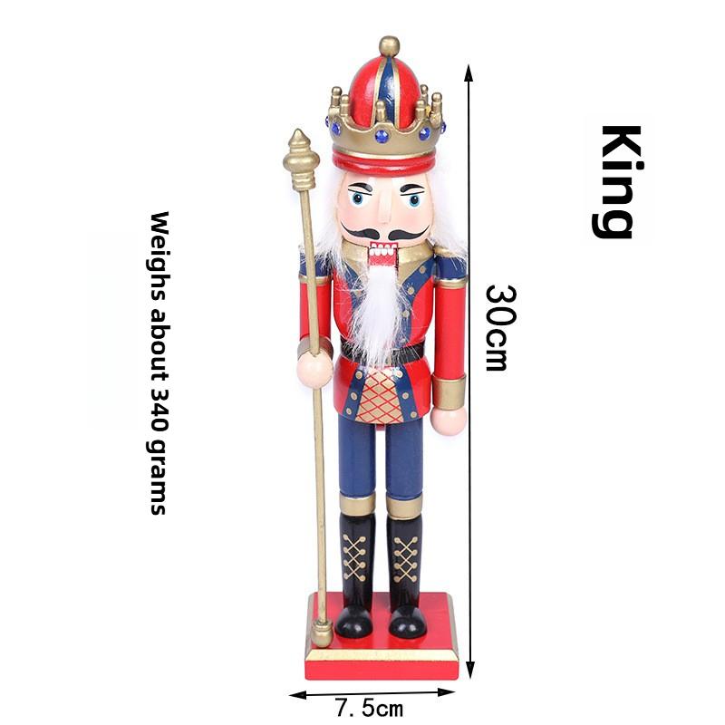 

4p Nutcracker Ornament Christmas Venue Decoration Props Christmas Gifts Nutcracker Wooden Walnut Soldier King Swordsman Drummer