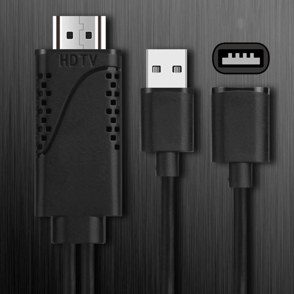 2 In 1 USB Female To HDMI-compatible Male Cable 1080P HD HDTV Adapter USB Male To HDTV Male 1080P HDTV Mirroring Cable