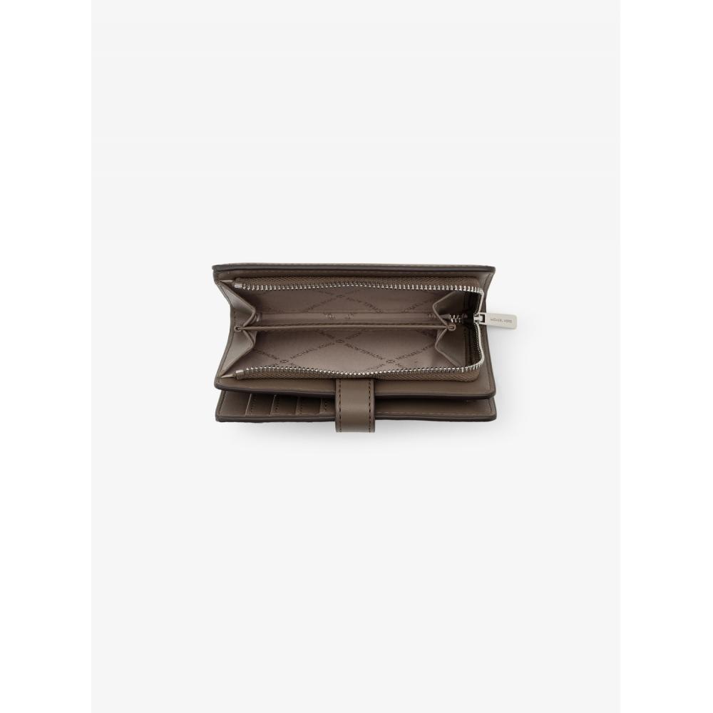 Michael Kors Greenwich Tab Zip Around Wallet Medium Mushroom 35f5sgre8l283