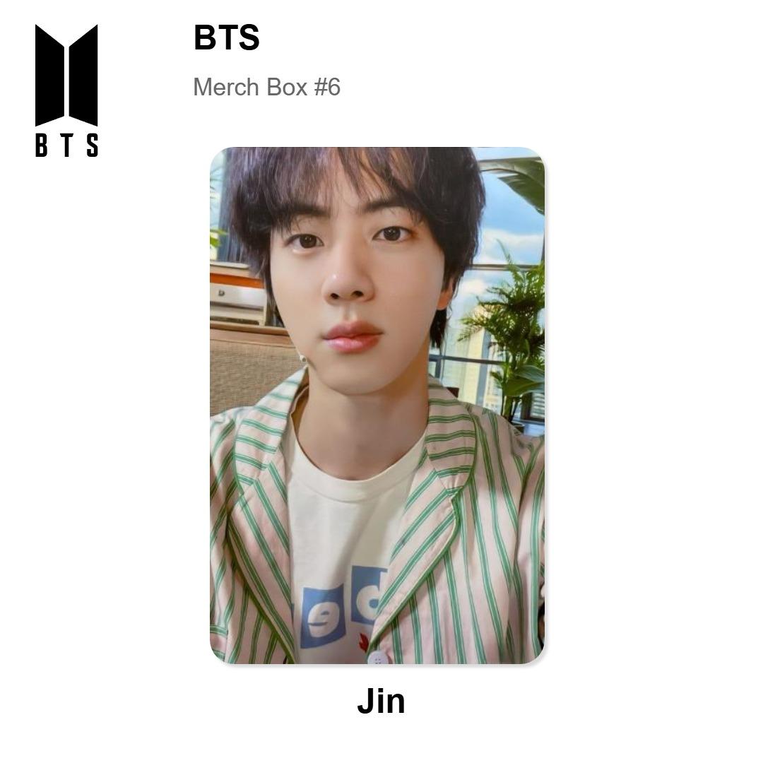 BTS Merch Box #6 Official Photocard Jin