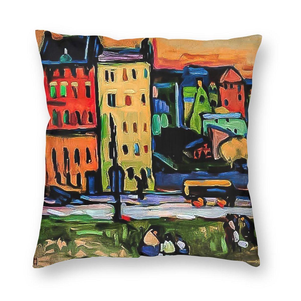 Kandinsky House In Munich Square Pillowcase Polyester Linen Velvet Pattern Zip Decorative Throw Pillow Case Bed Cushion Case 30x30cm