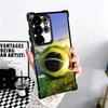 Brazil Brazilian Flag Plating Phone Case For Samsung Galaxy S24 S25 FE S26 Edge S23 Ultra S22 S21 Plus S20 Anti-Fall Airabag Cov