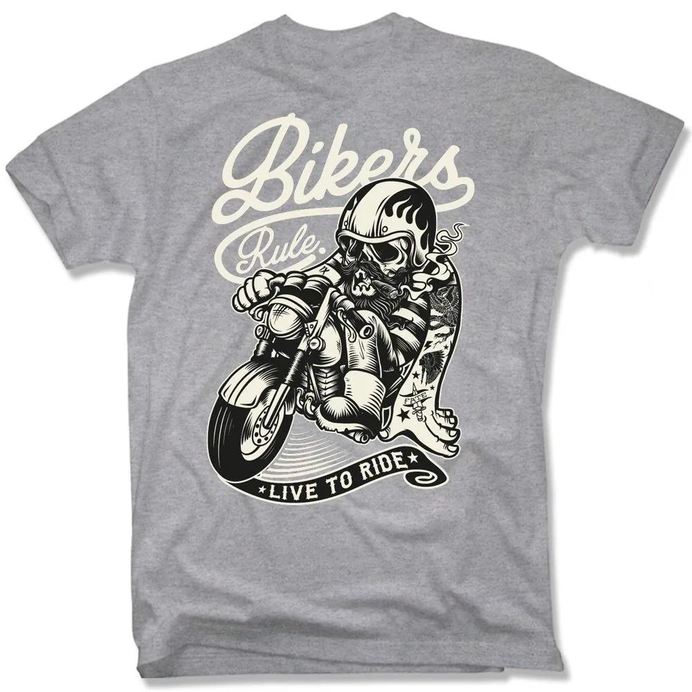 High Quality Soft & Comfortable Tees Live To Rider Biker Motorcycle Skull 100% Cotton Short Sleeve T-Shirts size S-3XL