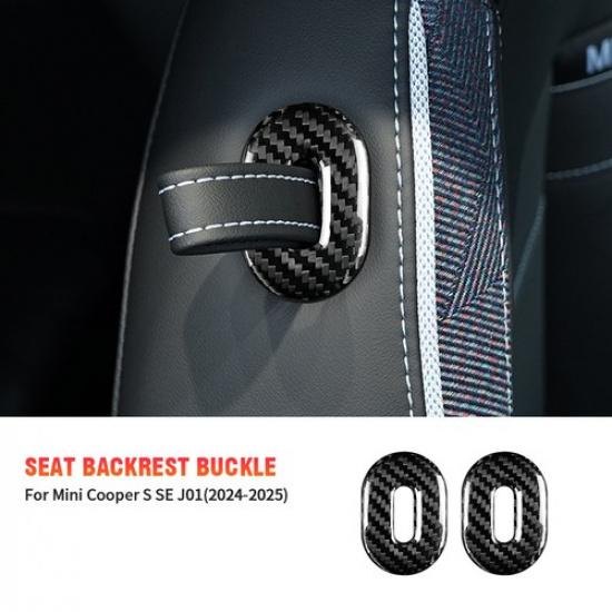 Pair Hard Carbon Fiber Car Seat Side Buckle Cover For Mini Countryman U25 24 25