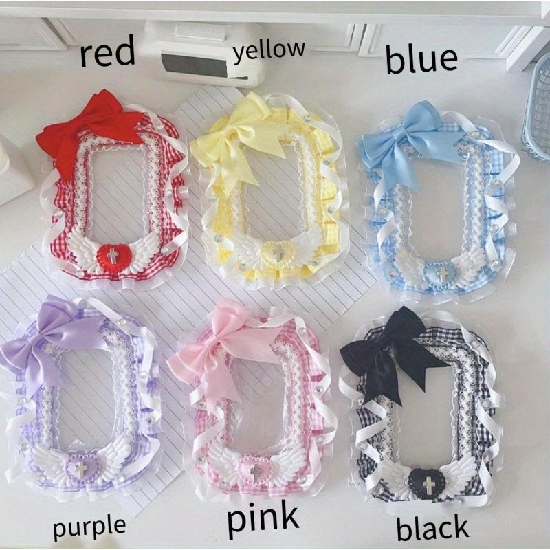 Lace Sleeve Bow 3-inch Photo Holder DIY Fabric Photo Holder Bag for School