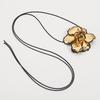 Tooxika Exaggerated Oil Drip Black Edge Three-dimensional Ruffled Flower Pendant Necklace Vintage Stacking Necklace