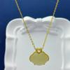 Gold-Plated Sterling Silver Hetian Jade Ruyi Cloud Necklace - Elegant Chinese Style Women's Pendant