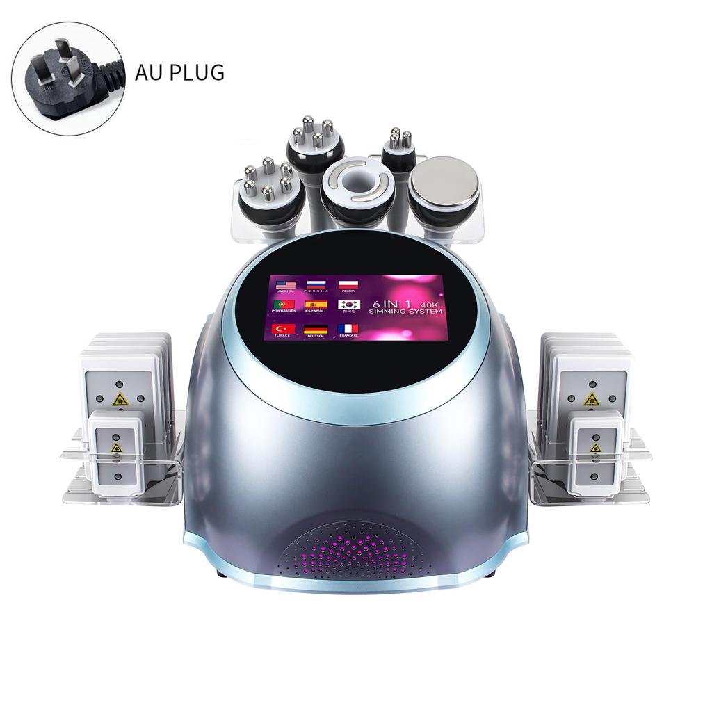 6-in-1 40kHz Cavitation 0.5MHz RF Vacuum 110V-220V Body Contouring Touchscreen Air Cooled Easy Operation