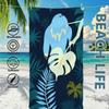 2D Flat Printed Microfiber Beach Towel 1 Piece Set Sandproof Waterproof Tropical Jungle Monstera Leaf Summer Pool Bath Towel