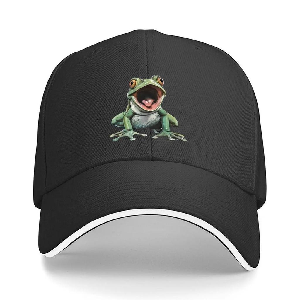 Screaming Froggy Baseball Cap Bobble Hat hats on offer Luxury Unisex cap sailor cap for Unisex Boy Women's