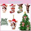 Merry Christmas Gremlins Gizmo Acrylic Santa Hat Pendant Xmas Tree Decor