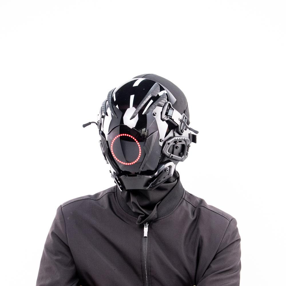 Cyberpunk Halloween Spīdoša Robota Maska –
