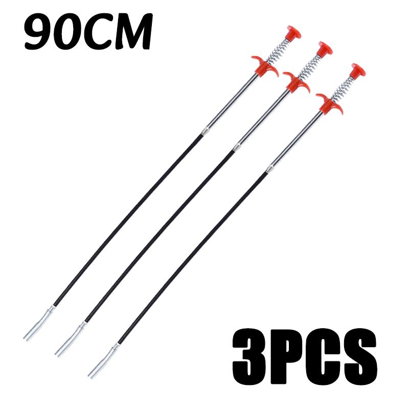 1/3PC 60/90/160cm Multifunctional Spring Pipe Dredge Tool With Grapple Hook Sewer Dredge Pipeline Toilet Kitchen Cleaning Tools