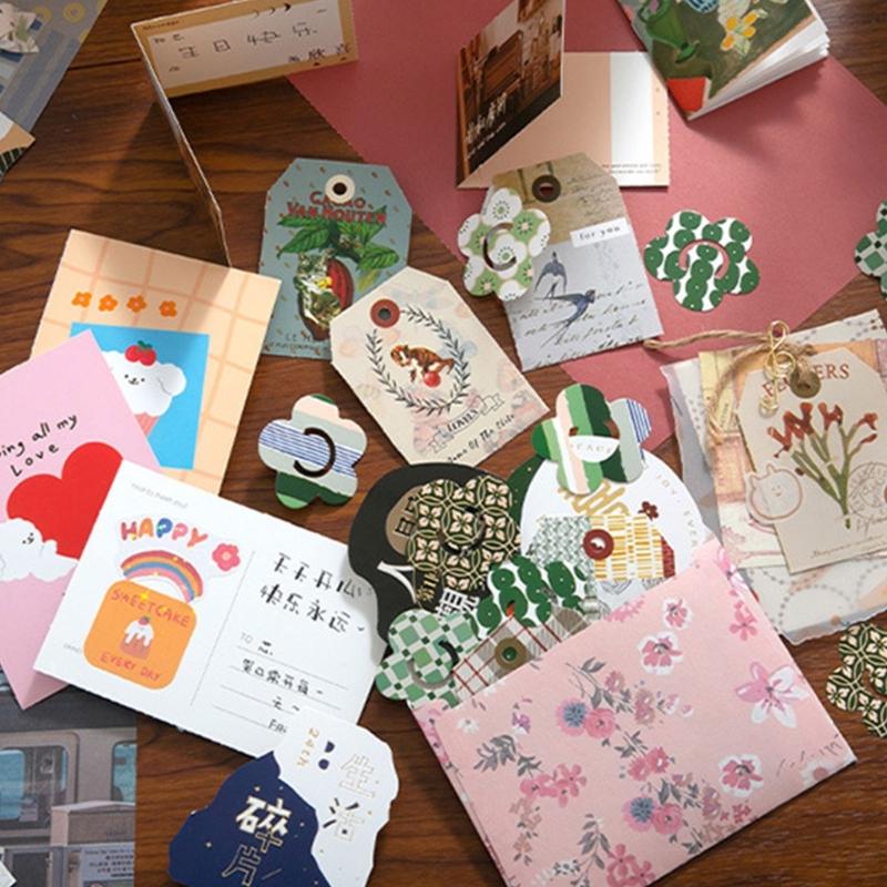 64 Sheets Antique Scrapbooking Background Paper Oil Painting Themed Craft Paper for Journal Embellishment Gift Packaging