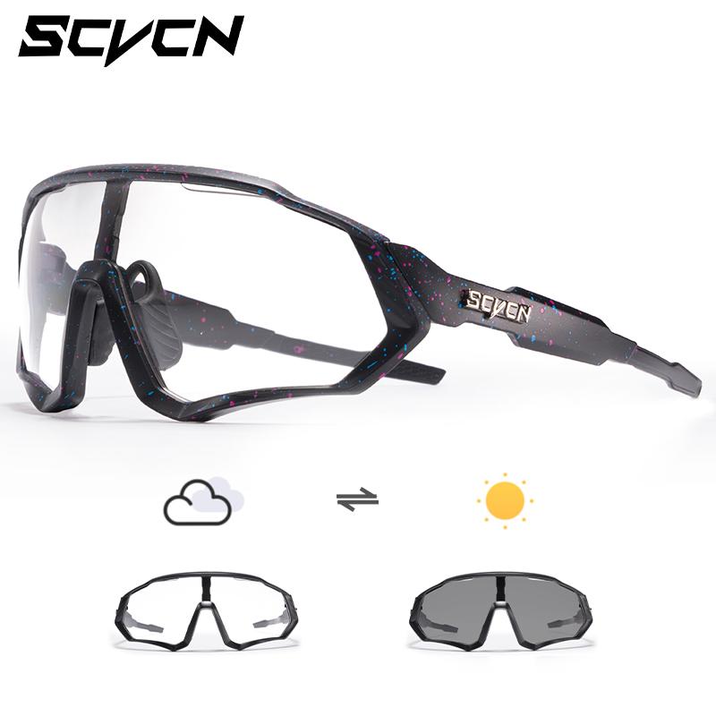 Scvcn Photochrome Radbrille Coole Fahrradsonnenbrille Sport Fahrradbrille Mountain Cycl Goggles UV400 MTB Road Herren Fahren